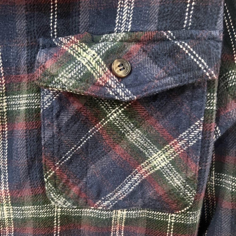 Men's Plaid Shirt Flannel - Blue and Green - Picture 2 of 5